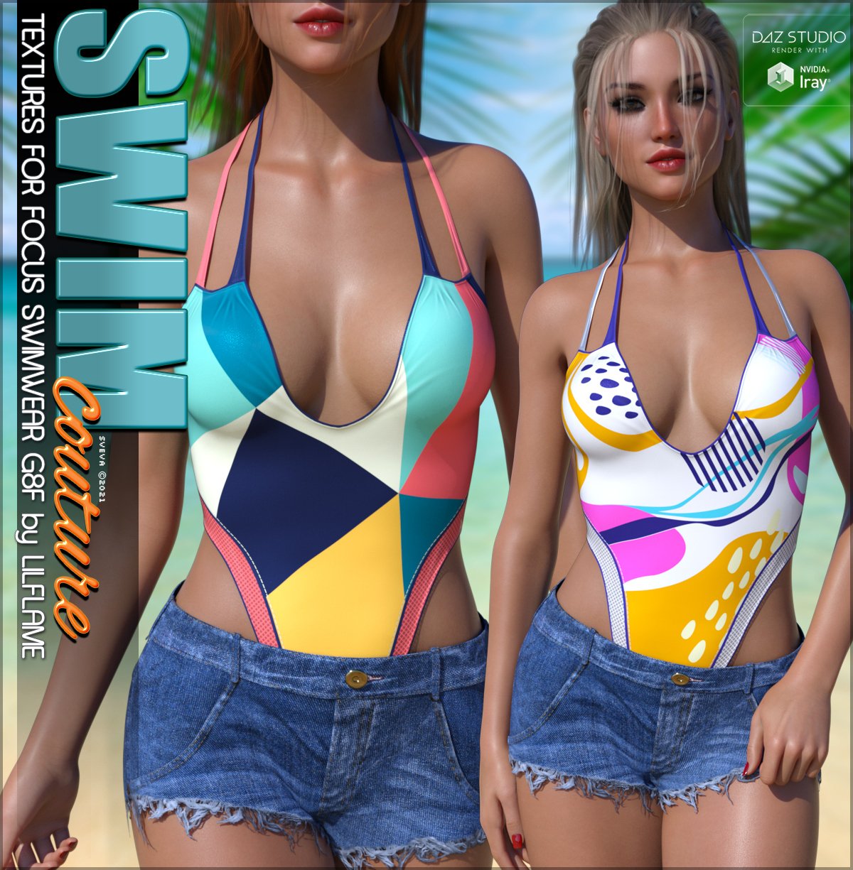 SWIM Couture Textures for Focus Swimwear by: Sveva, 3D Models by Daz 3D