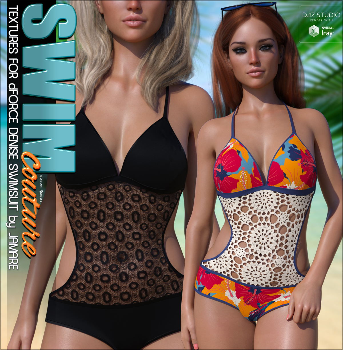 SWIM Couture Textures for dForce Denise Swimsuit by: Sveva, 3D Models by Daz 3D