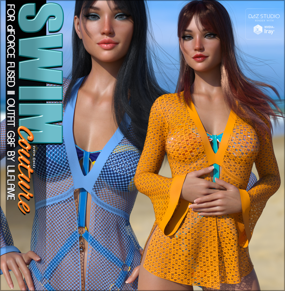SWIM Couture for dForce Fused III Outfit G8F by: Sveva, 3D Models by Daz 3D