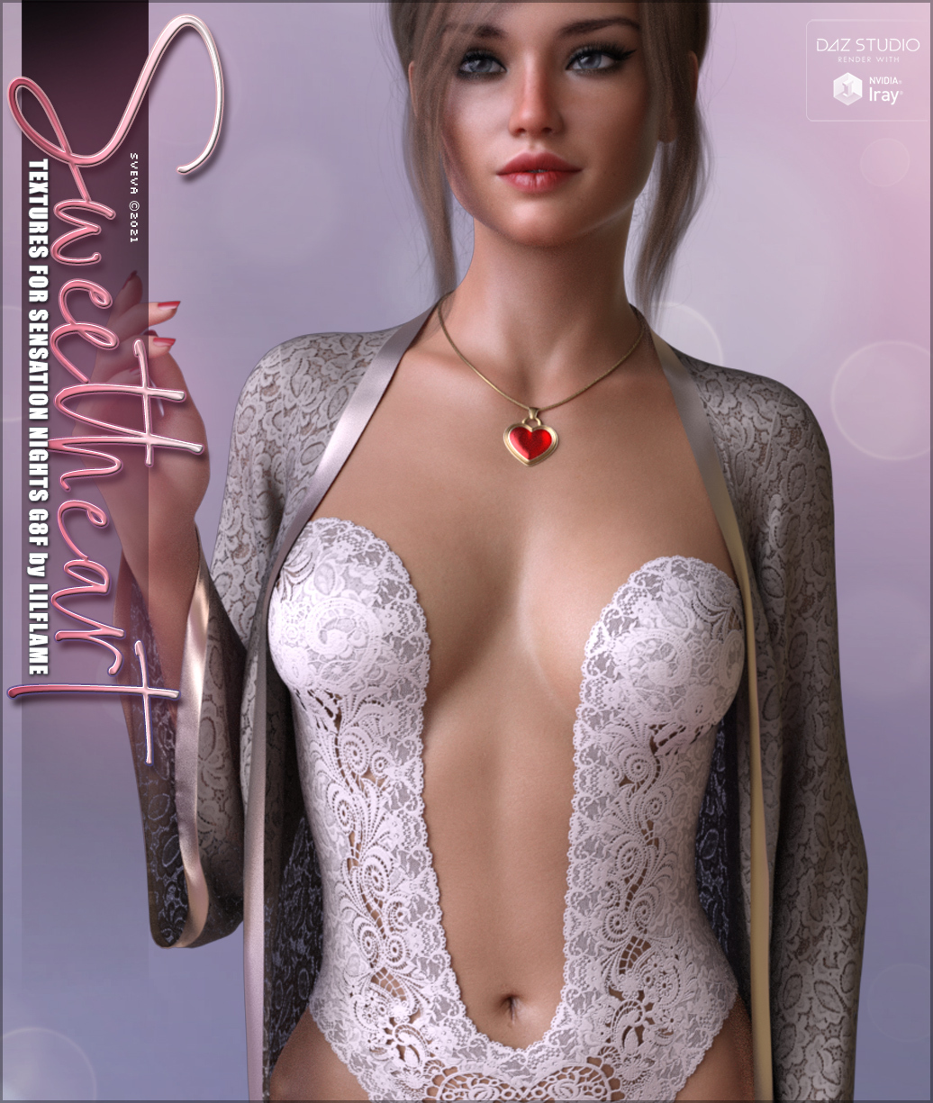 Sweetheart Textures for dForce Sensation Nights G8F by: Sveva, 3D Models by Daz 3D