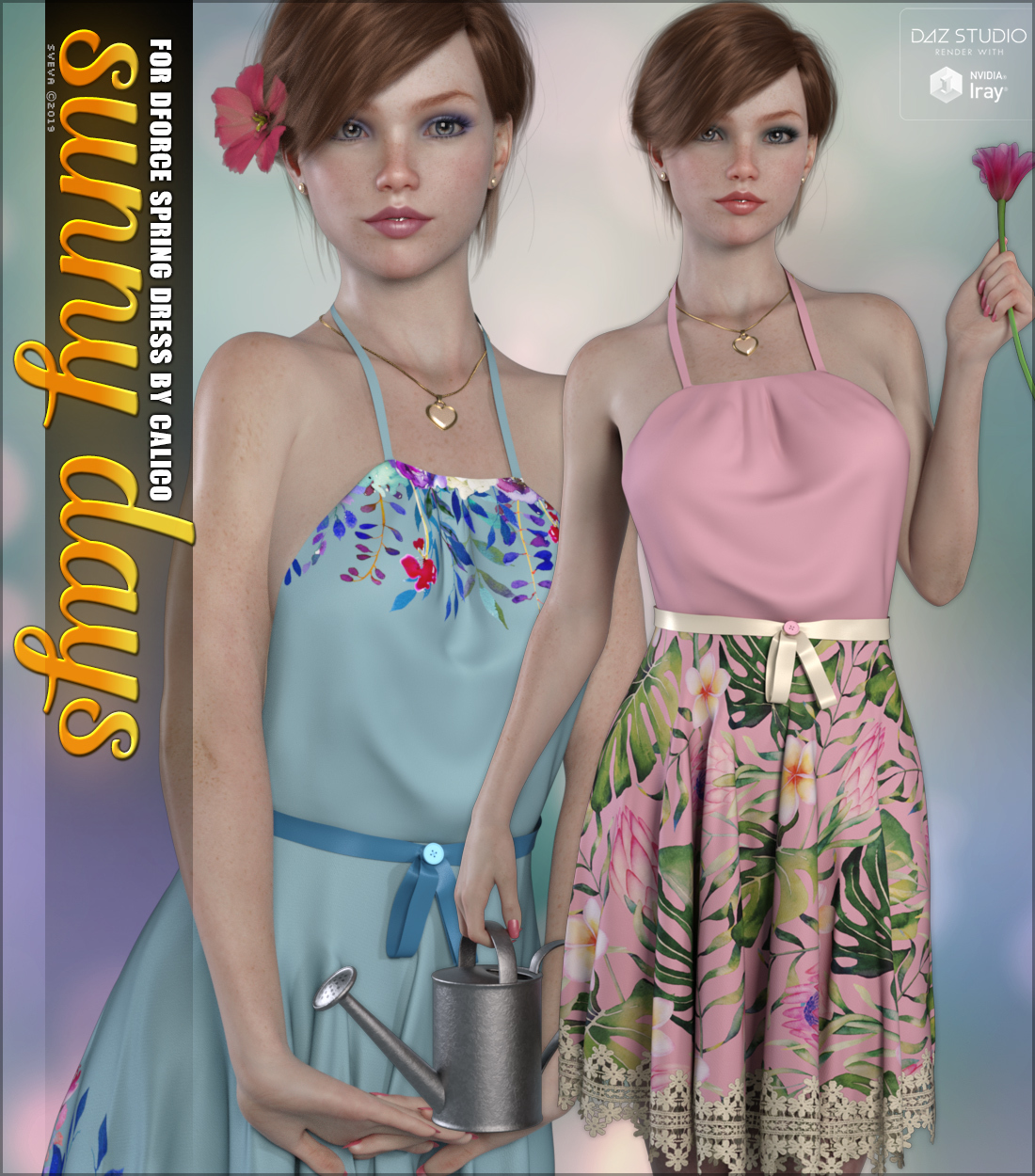 Sunny Days for dForce Spring Dress G8F by: Sveva, 3D Models by Daz 3D