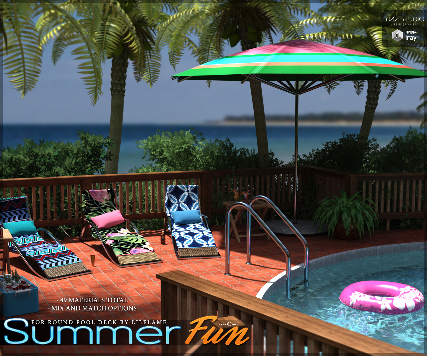 Summer Fun for Round Pool Deck by: Sveva, 3D Models by Daz 3D