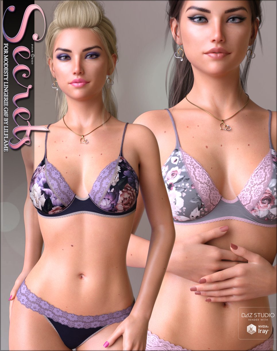 Secrets for Modesty Lingerie G8F by: Sveva, 3D Models by Daz 3D