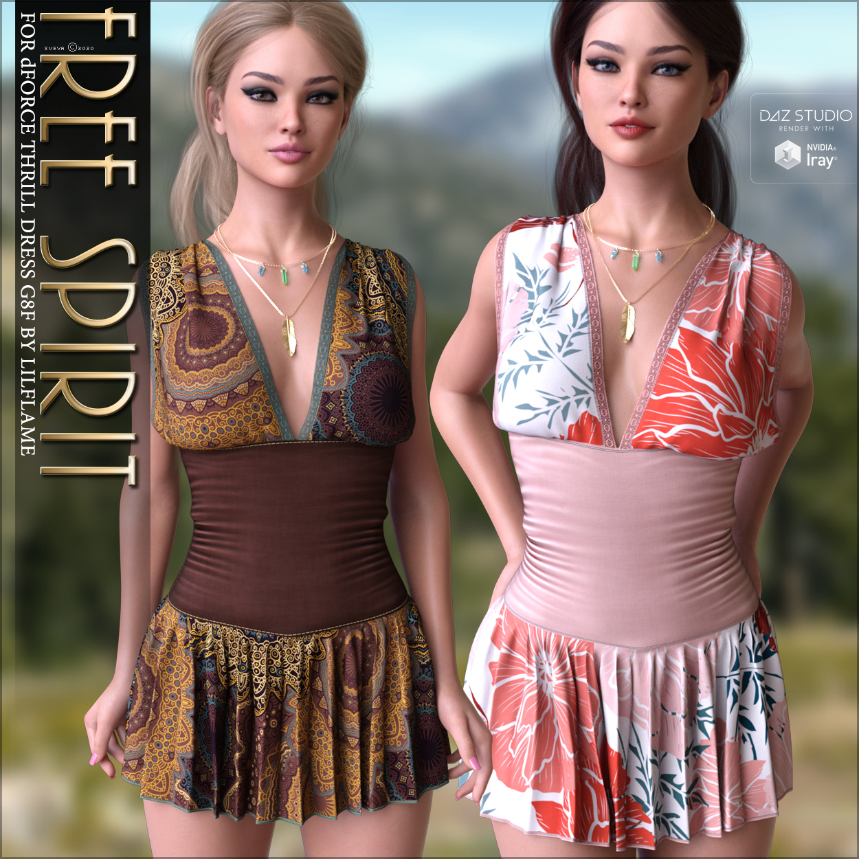 Free Spirit for dForce Thrill Dress G8F by: Sveva, 3D Models by Daz 3D
