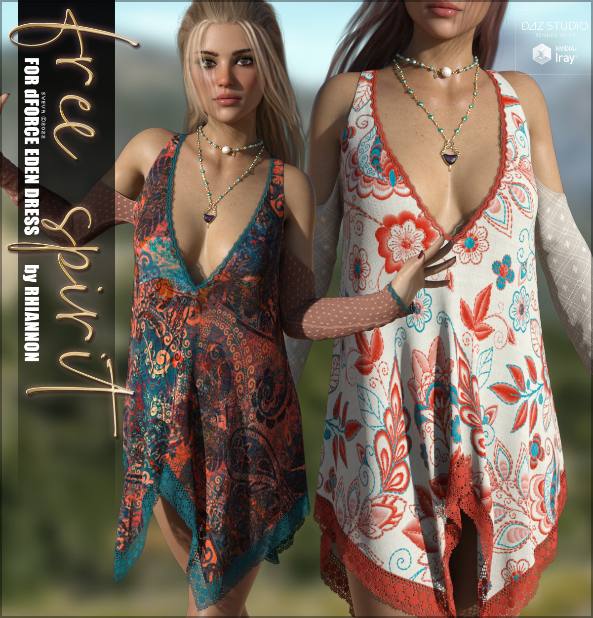 Free Spirit Textures for dForce Eden Dress by: Sveva, 3D Models by Daz 3D