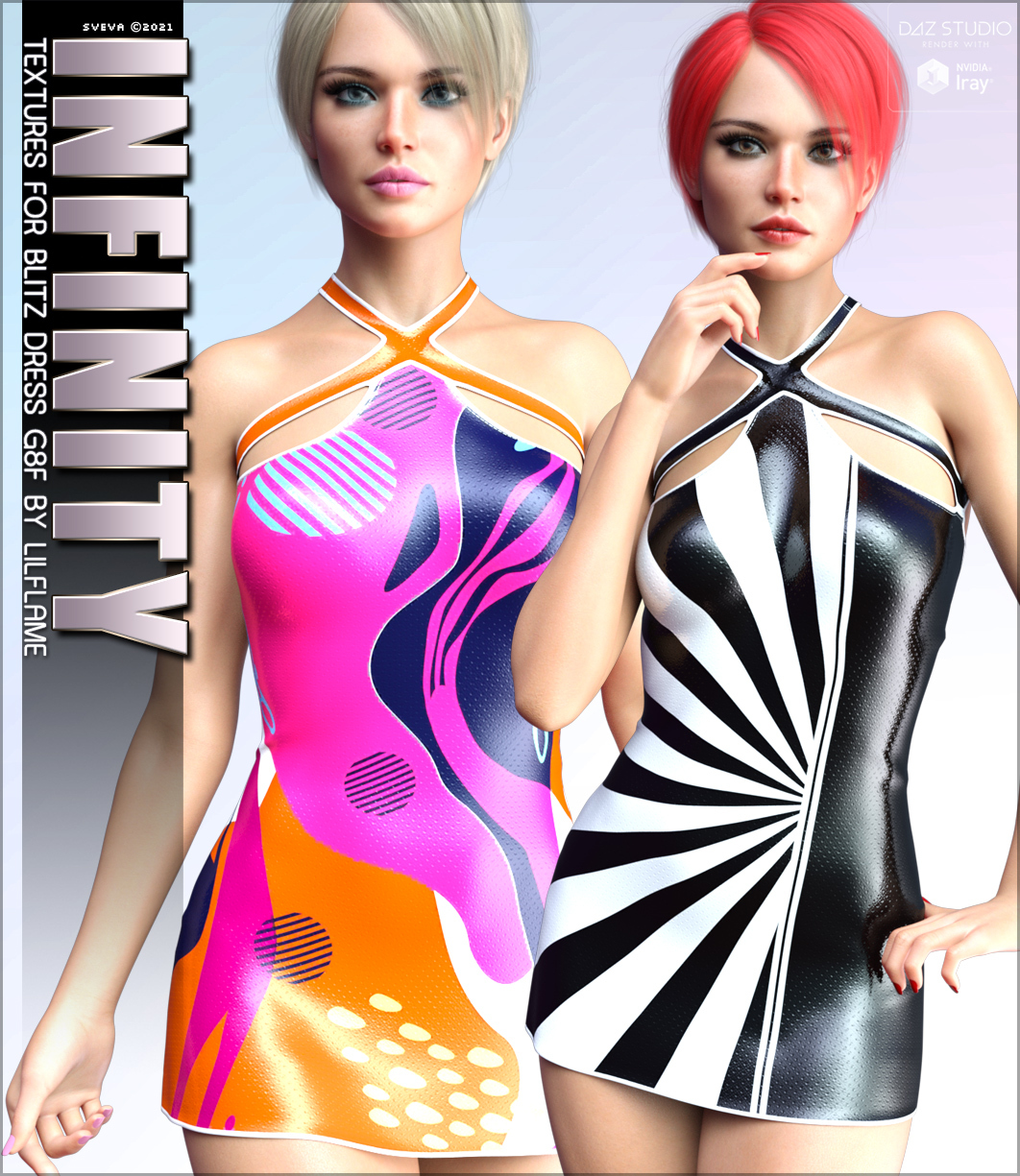 Infinity Textures for dForce Blitz Dress by: Sveva, 3D Models by Daz 3D