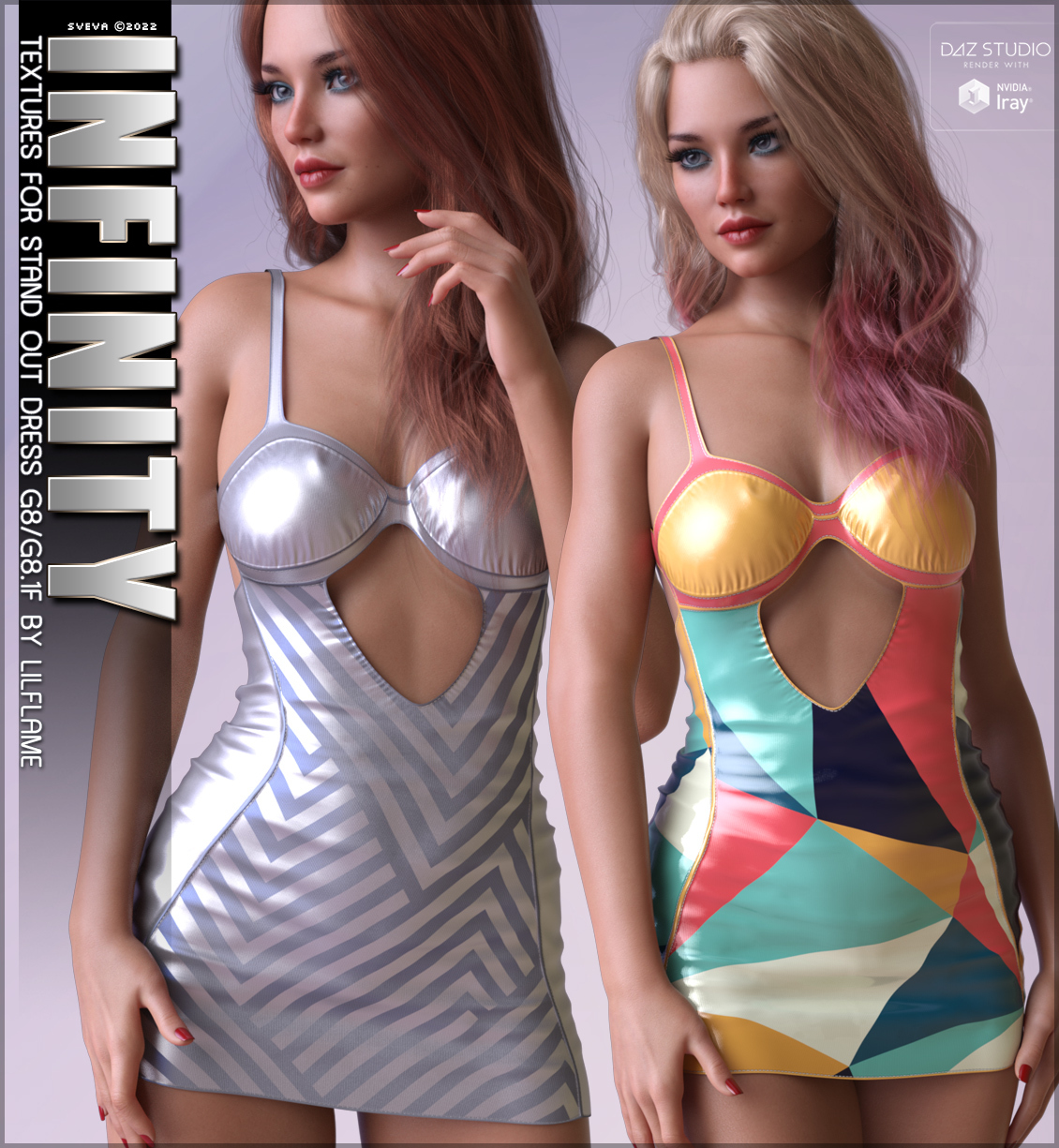 Infinity Textures for dForce Stand Out Dress by: Sveva, 3D Models by Daz 3D