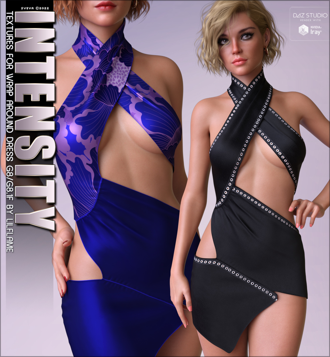 Intensity Textures for dForce Wrap Around Dress by: Sveva, 3D Models by Daz 3D