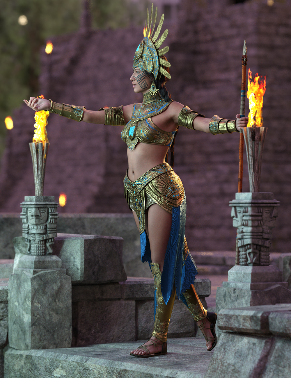 Sun Priestess Poses for Cheyenne 9 by: Ensary, 3D Models by Daz 3D