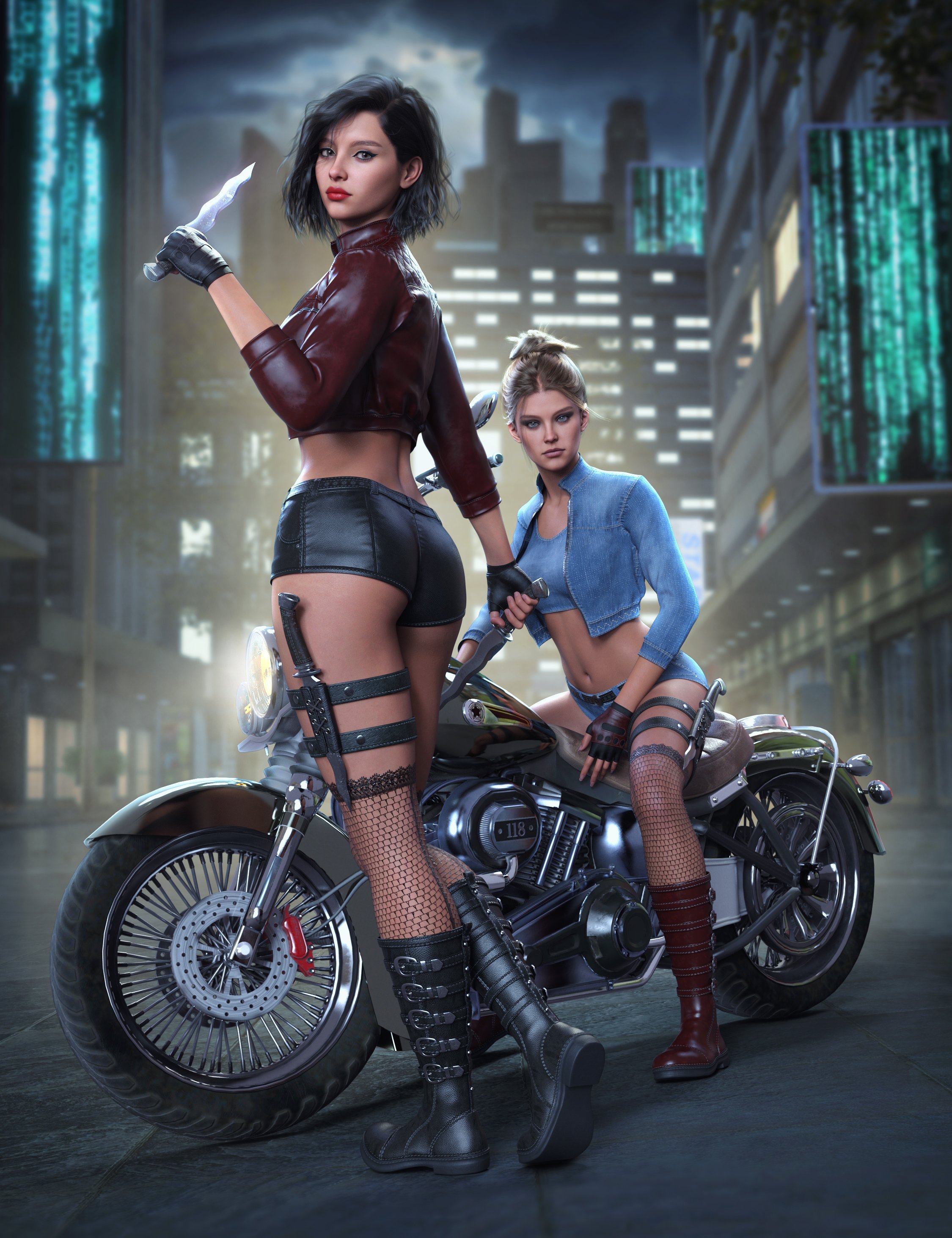 dForce Urban Fantasy Outfit for Genesis 9, 8.1 and 8 Female by: Dreamcatcher, 3D Models by Daz 3D