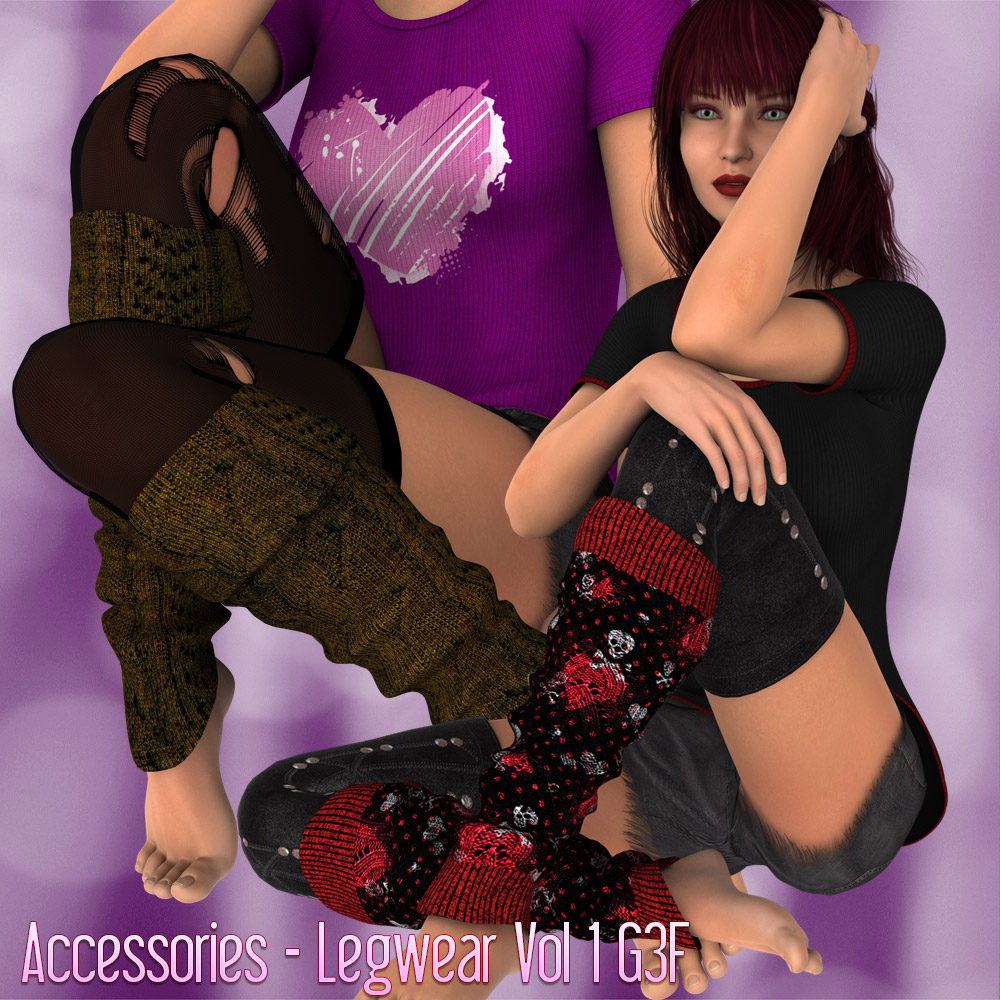 Accessories - Legwear Volume 1 - Genesis 3 Female by: Kaleya, 3D Models by Daz 3D