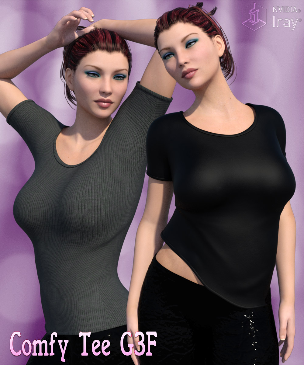 Comfy T - Genesis 3 Females by: Kaleya, 3D Models by Daz 3D