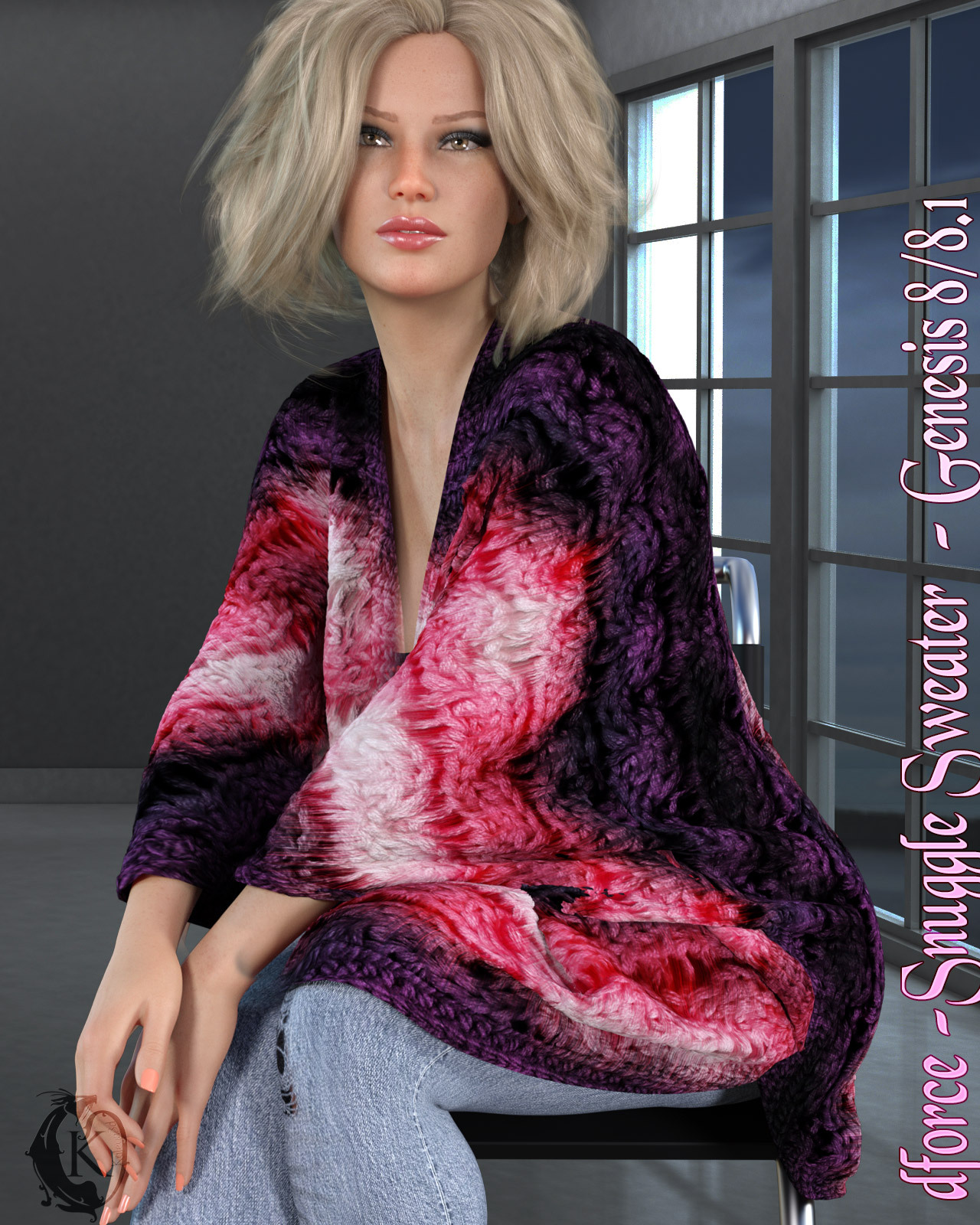 dforce - Snuggle Sweater - Genesis 8 by: Kaleya, 3D Models by Daz 3D