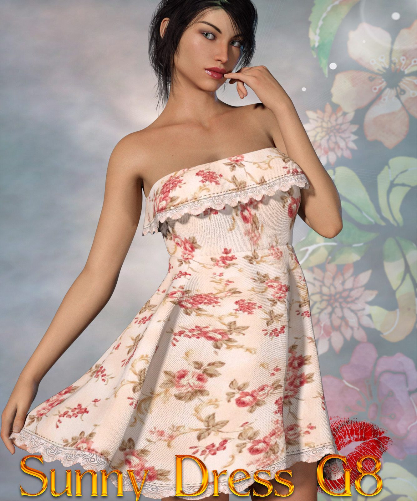 Sunny Dress G8F by: Kaleya, 3D Models by Daz 3D