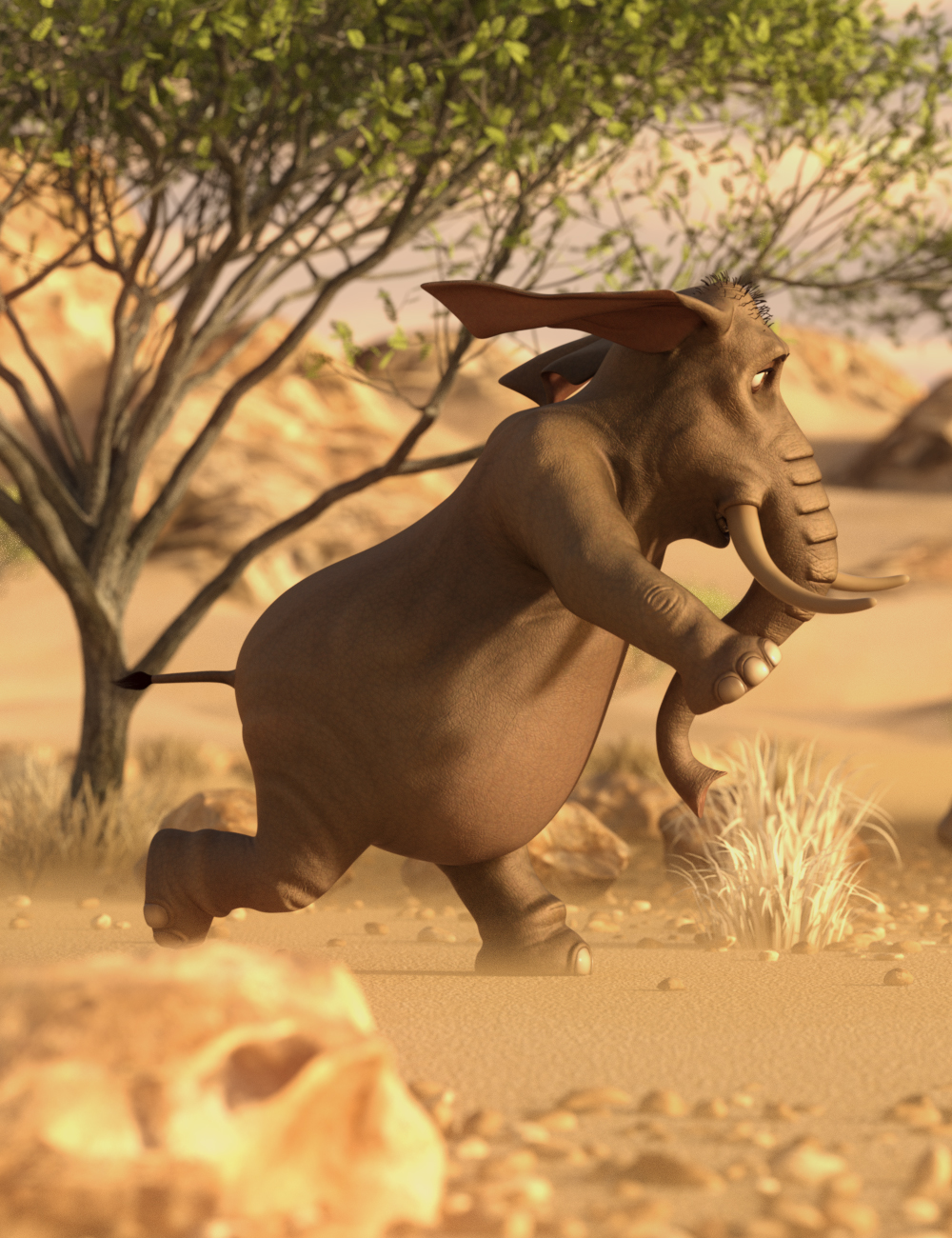 Pachyderms Poses for Toon Elephant by: Ensary, 3D Models by Daz 3D