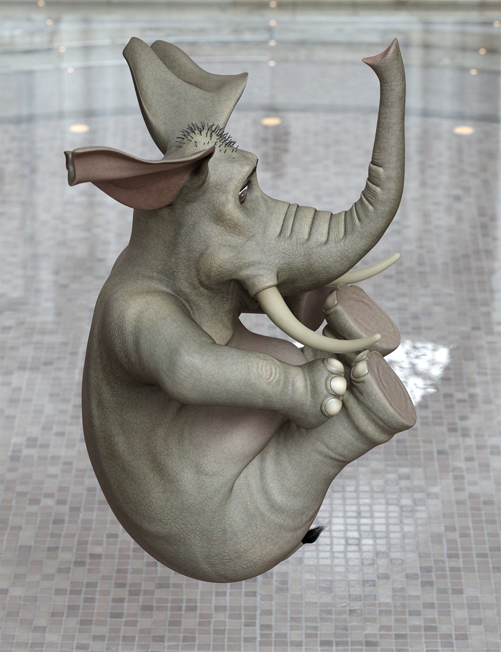 Pachyderms Poses for Toon Elephant