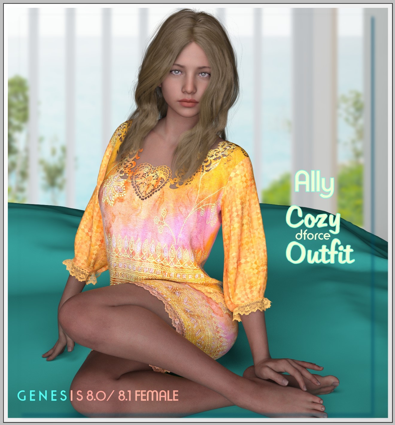dforce- Ally Cozy Outfit - G8 by: LUNA3D, 3D Models by Daz 3D