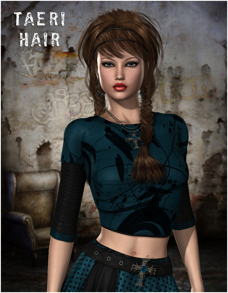 Taeri Hair by: Propschick, 3D Models by Daz 3D