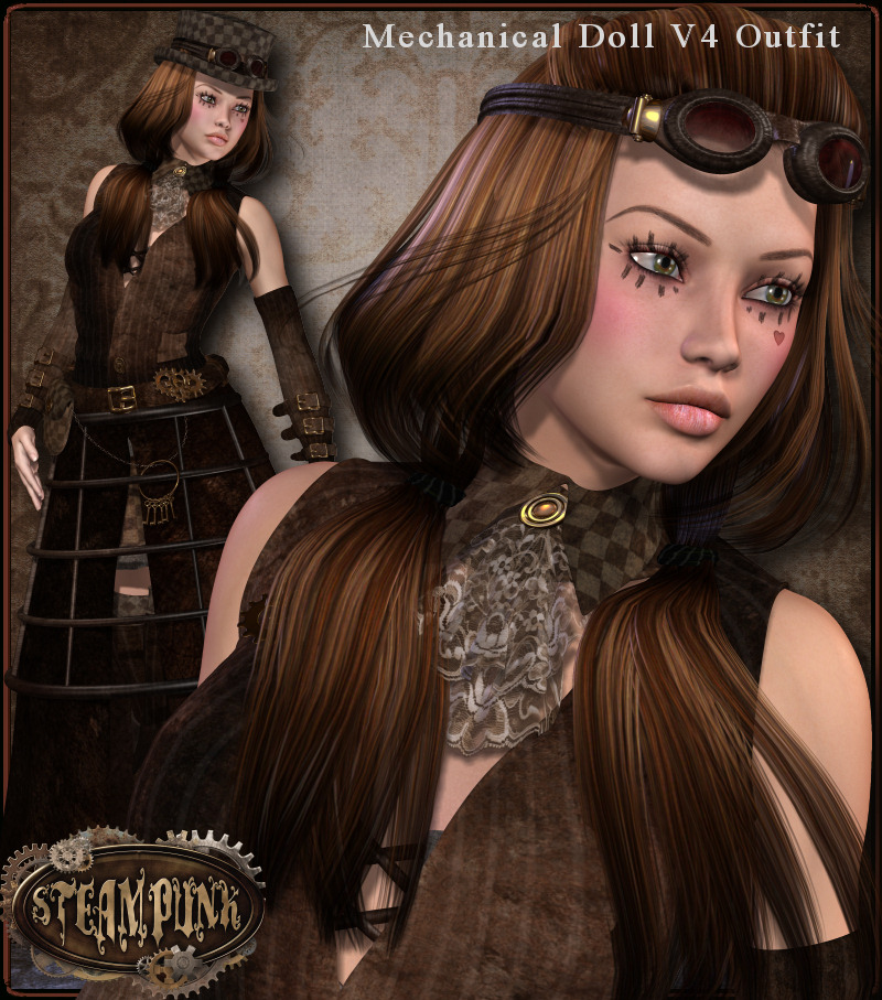 SteamPunk: Mechanical Doll Outfit by: Propschick, 3D Models by Daz 3D