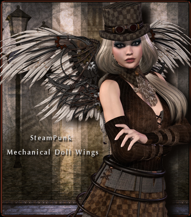 SteamPunk: Mechanical Doll Wings V4 by: Propschick, 3D Models by Daz 3D