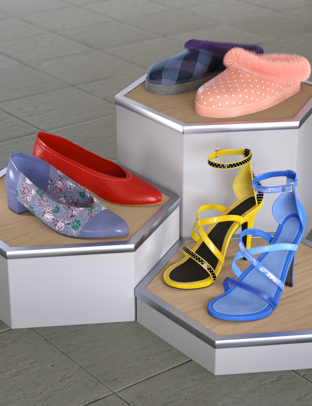 Round The Clock Shoes Addon by: esha, 3D Models by Daz 3D