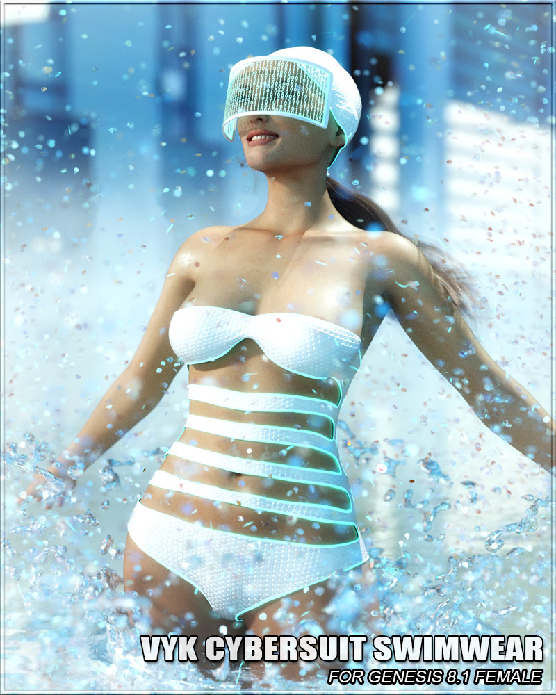 VYK Cybersuit Swimwear for Genesis 8.1 Female by: vyktohria, 3D Models by Daz 3D
