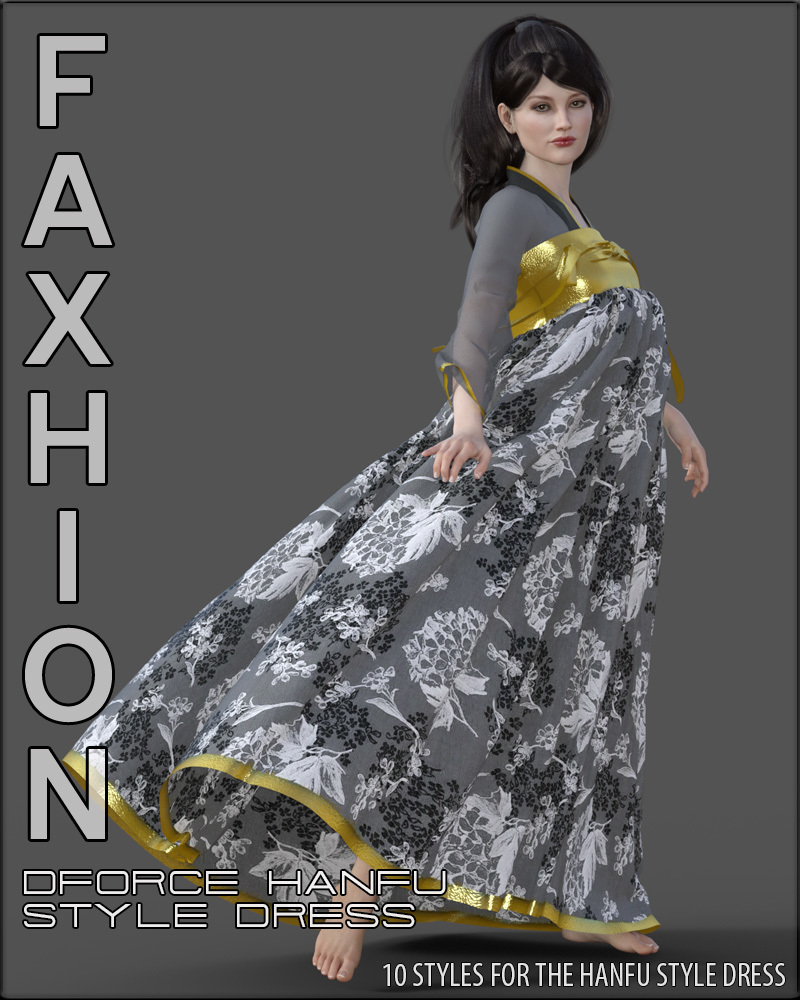 Faxhion - Hanfu Style Dress by: vyktohria, 3D Models by Daz 3D