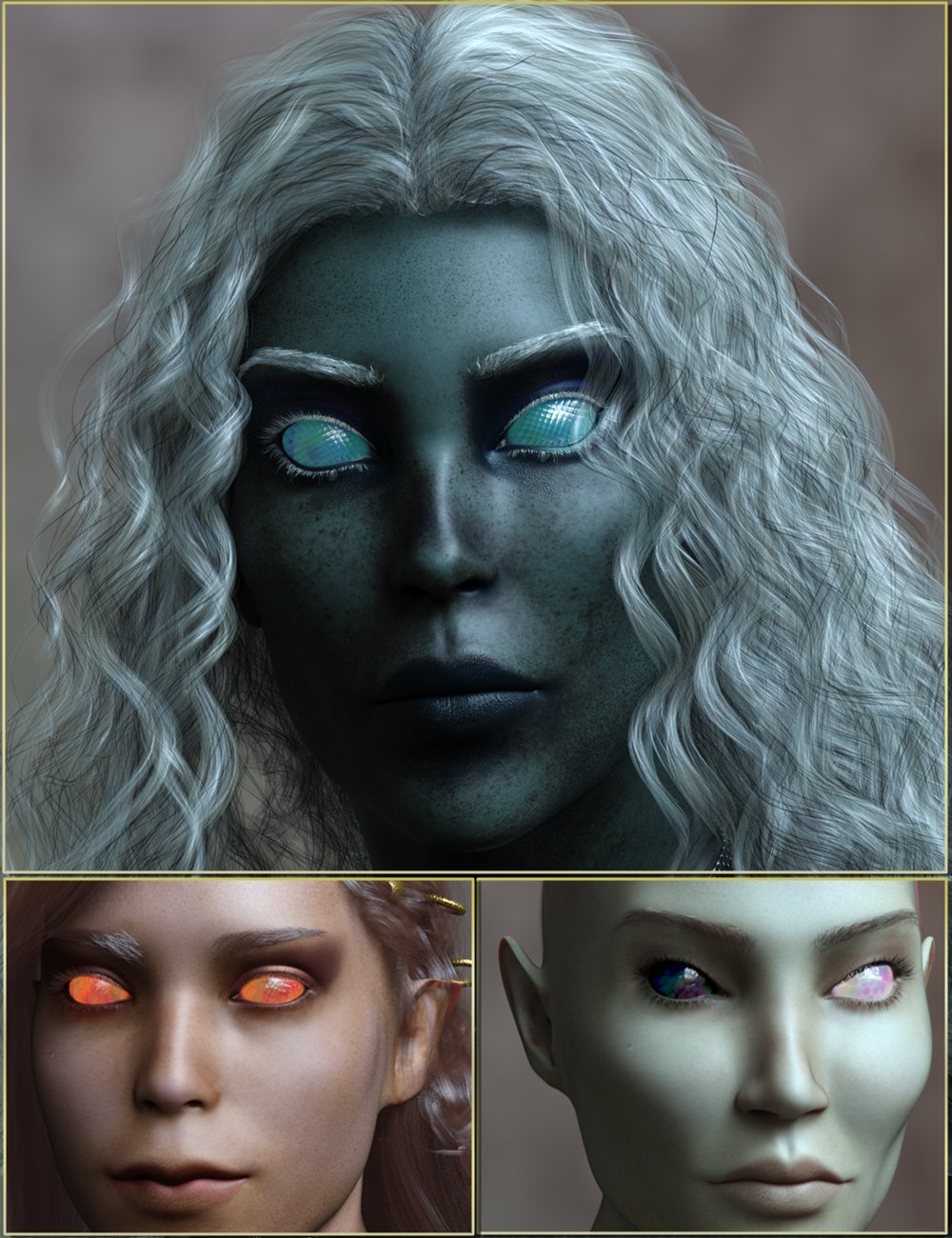 AB Multi-faceted Eyes for Genesis 9 by: AuraBianca, 3D Models by Daz 3D