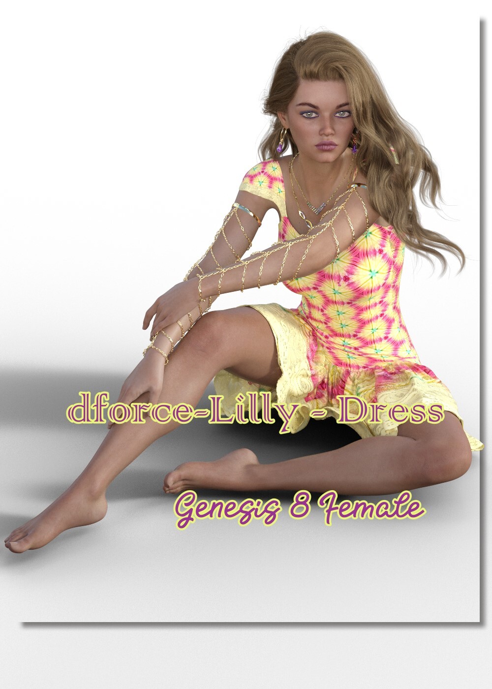 dforce- Lilly Dress G8F by: LUNA3D, 3D Models by Daz 3D