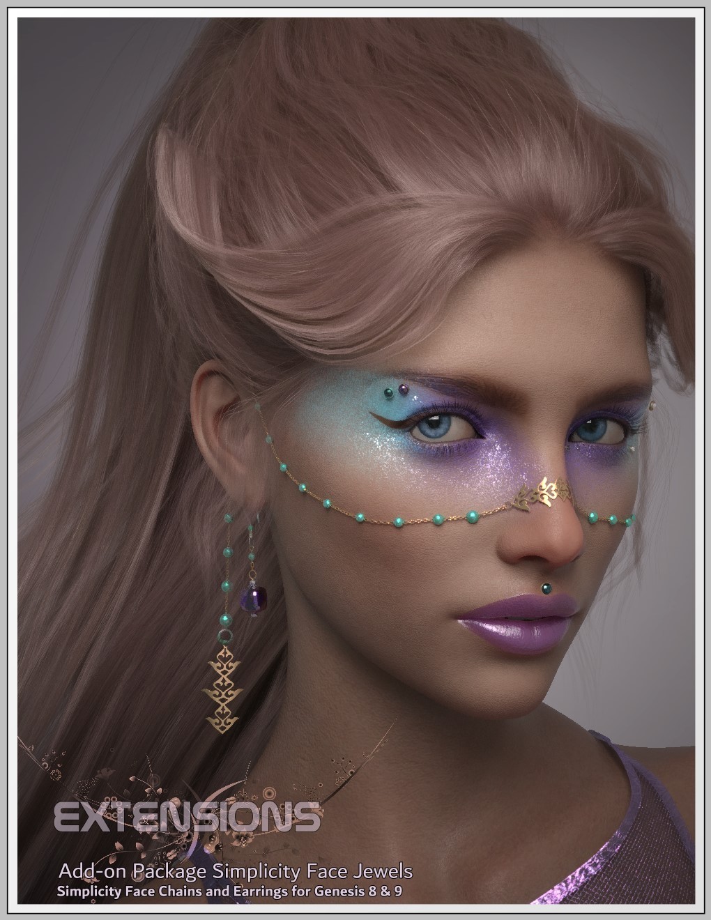 Extensions - Face Chains Add ON by: LUNA3D, 3D Models by Daz 3D