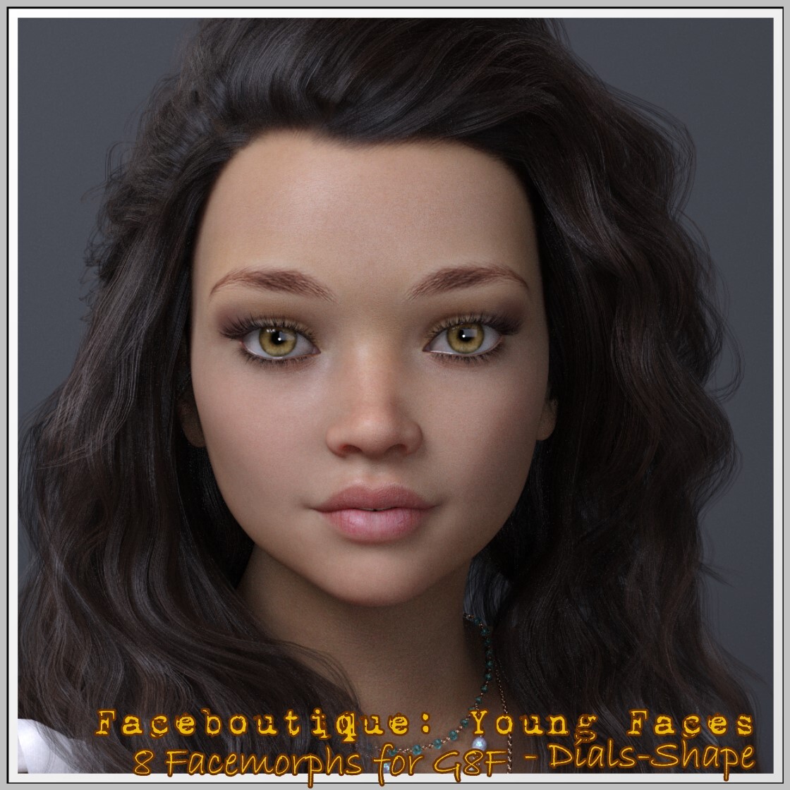 Faceboutique-YoungFace-G8F by: LUNA3D, 3D Models by Daz 3D
