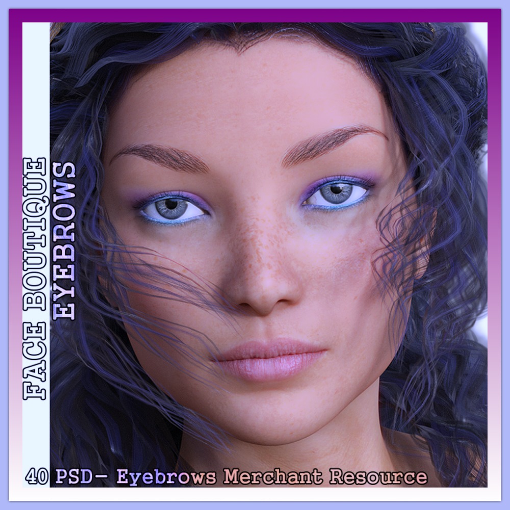 Faceboutique 1-EYEBROWS Merchant Resource by: LUNA3D, 3D Models by Daz 3D