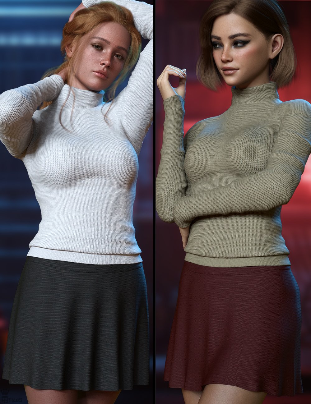 Cozy Dreams Outfit Set for Genesis 9 by: MytilusProShot, 3D Models by Daz 3D
