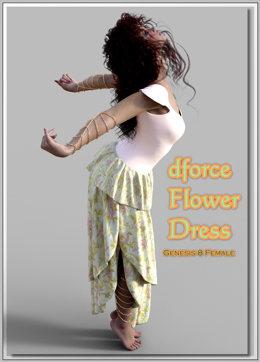 dforce-Flower-Dress G8F by: LUNA3D, 3D Models by Daz 3D