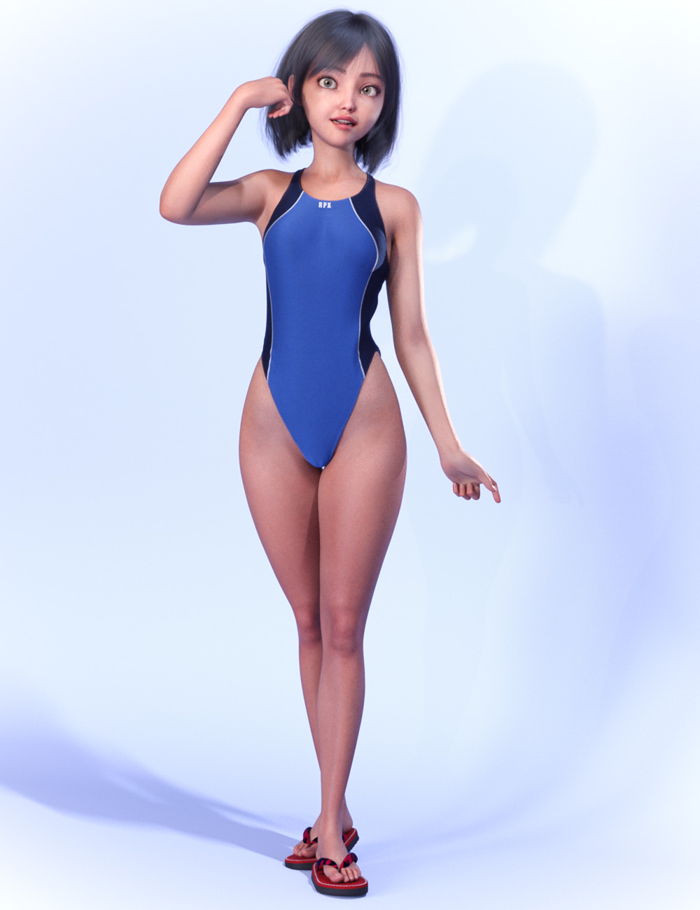 dForce High Cut Swimwear for Genesis 9 by: tentman, 3D Models by Daz 3D
