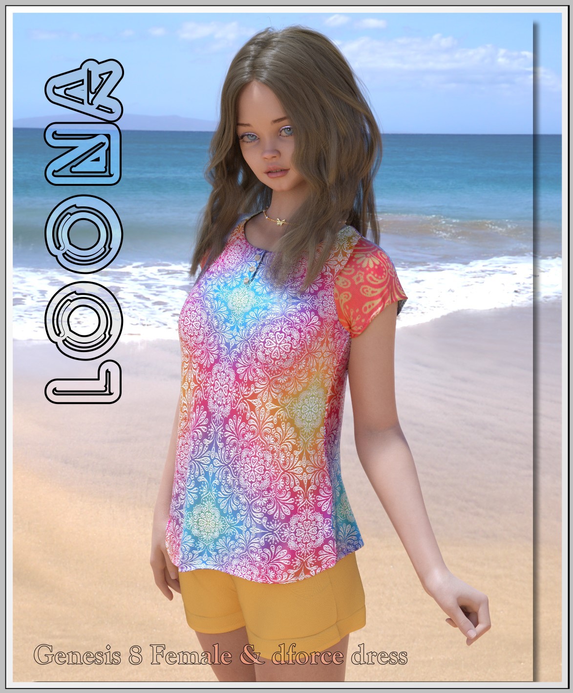 Loona G8F&Dress by: LUNA3D, 3D Models by Daz 3D