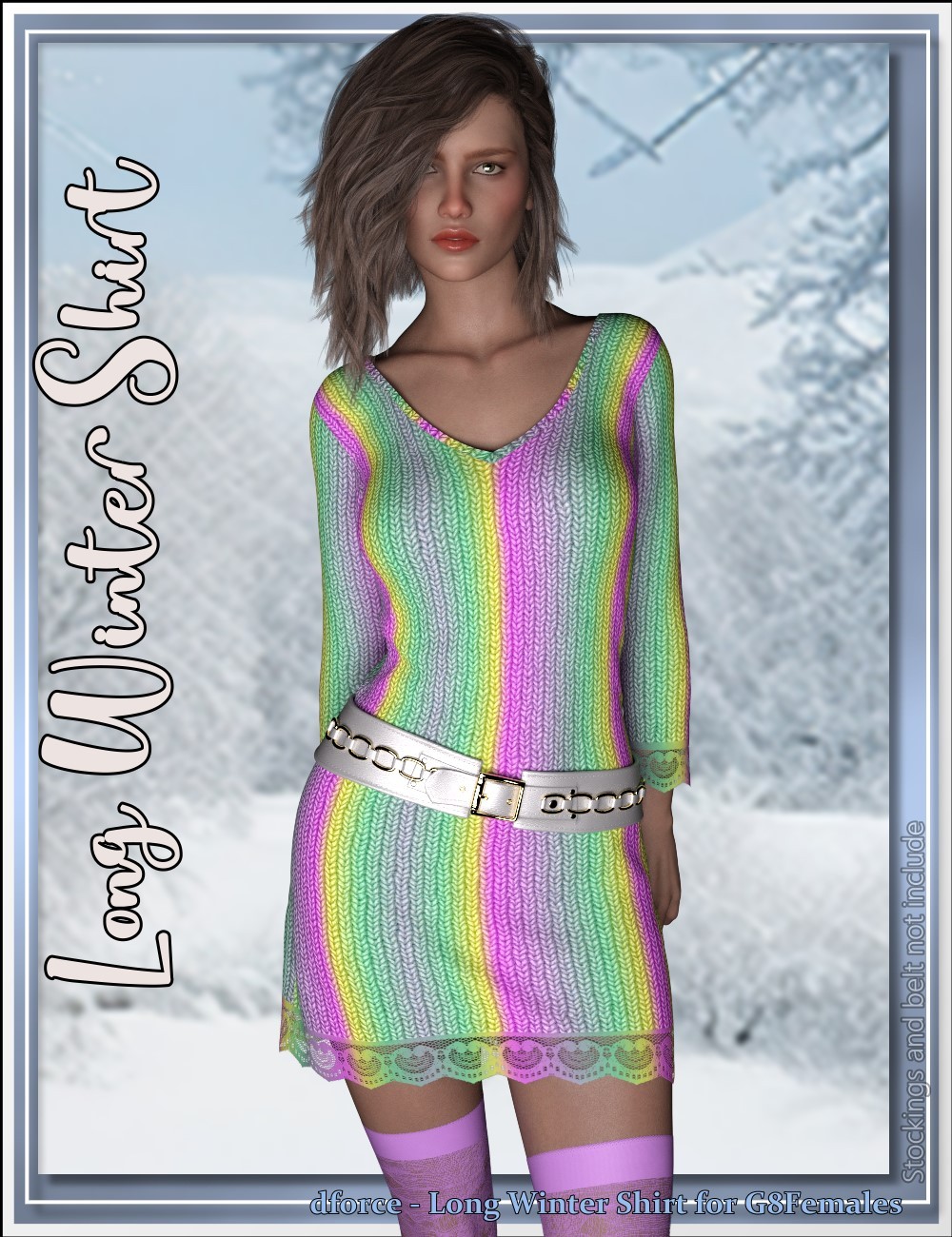 dforce-Long Winter Shirt G8F by: LUNA3D, 3D Models by Daz 3D