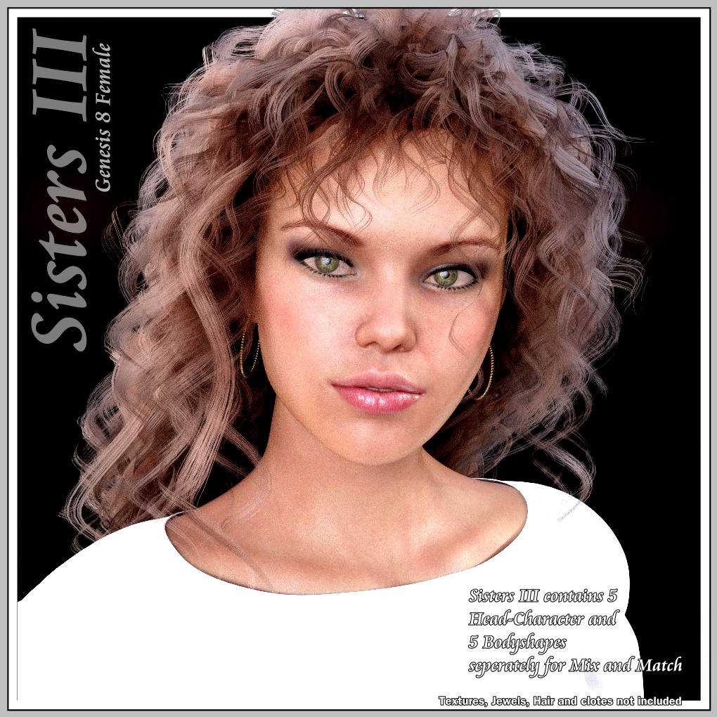 Sisters -III - Genesis 8 Female by: LUNA3D, 3D Models by Daz 3D