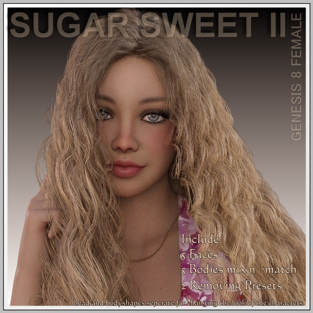 SugarSweet 2 - G8Female 5 Characters by: LUNA3D, 3D Models by Daz 3D