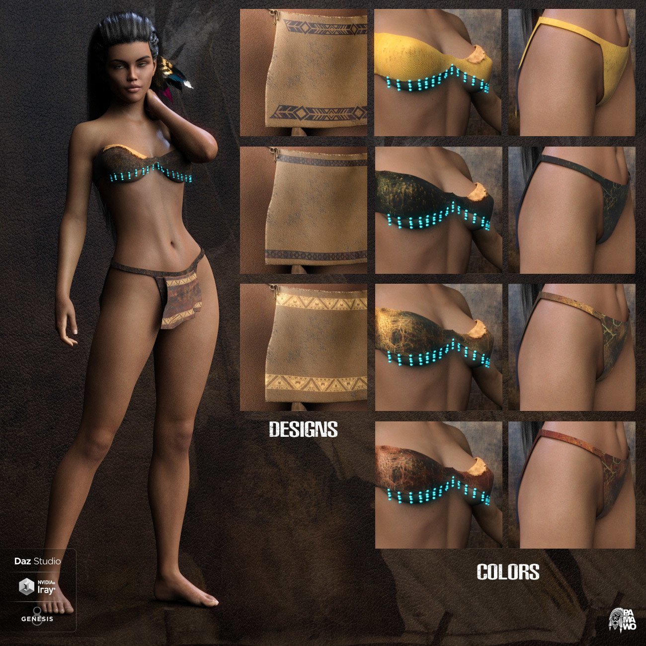 Native American Warrior Outfit for G8F | Daz 3D