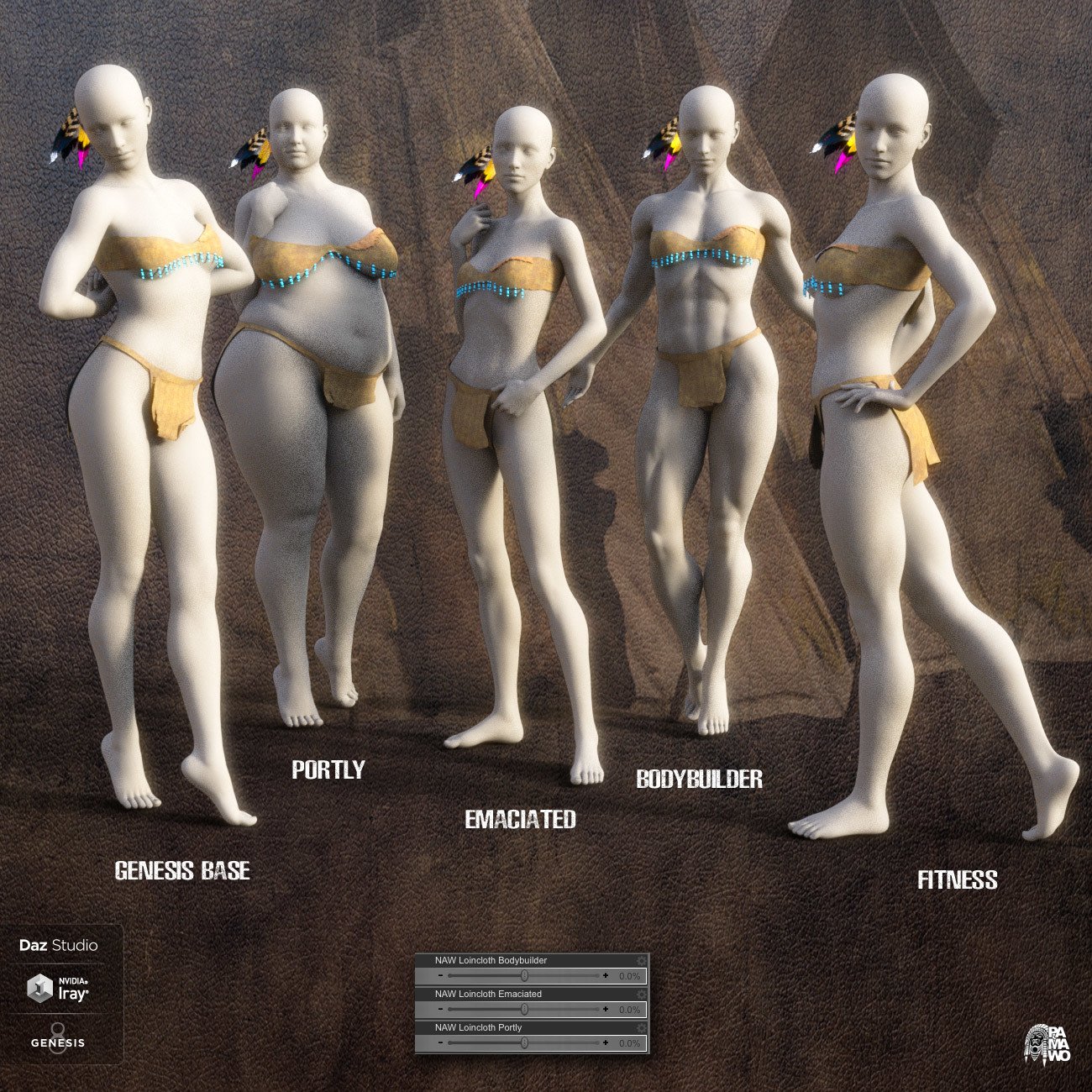 Native American Warrior Outfit for G8F Daz 3D