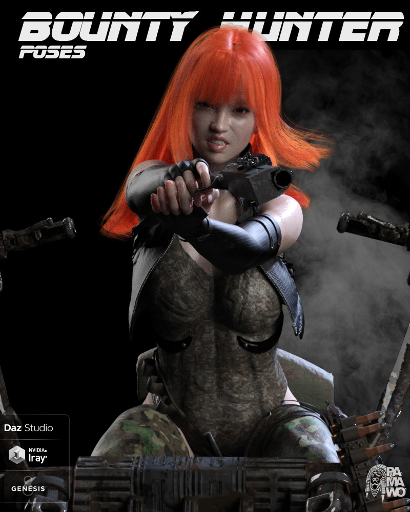 Bounty Hunter Poses For G8F by: PAMAWO, 3D Models by Daz 3D