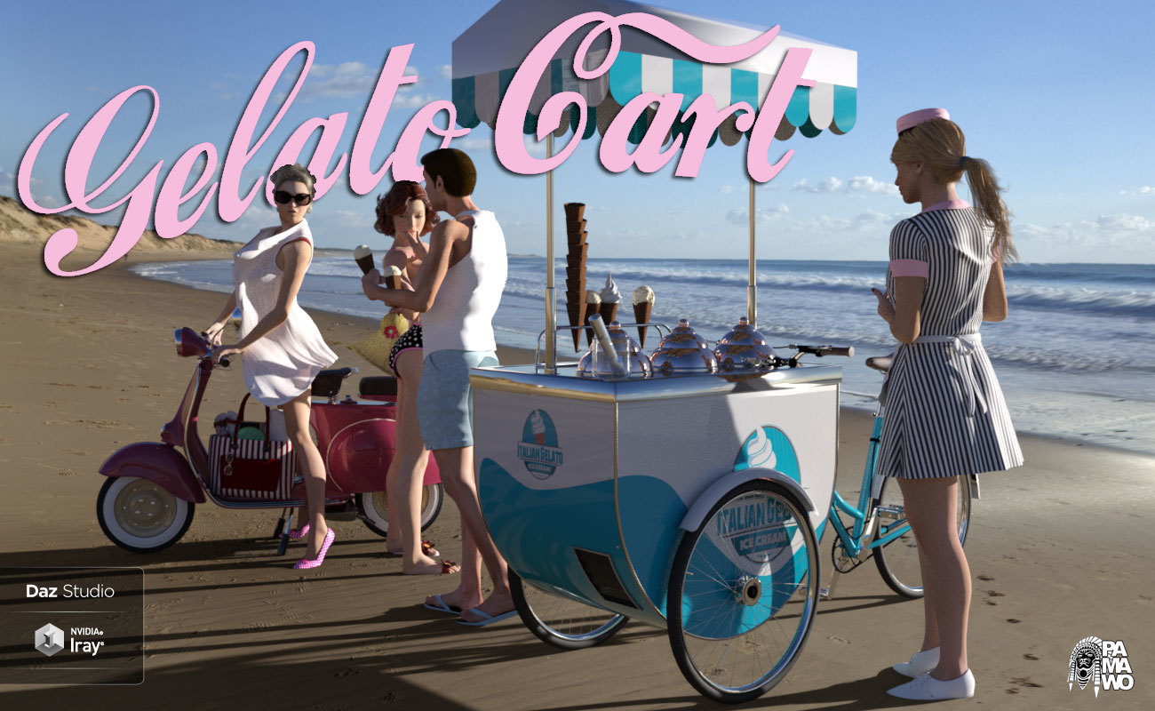 Gelato Cart For DS by: PAMAWO, 3D Models by Daz 3D