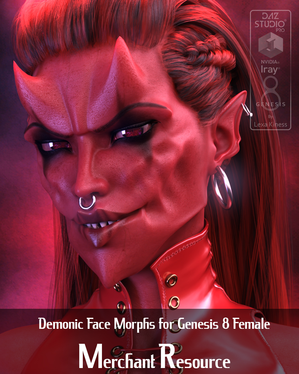 Demonic Face Morphs for Genesis 8 Female - Merchant Resource by: Lexa Kiness, 3D Models by Daz 3D