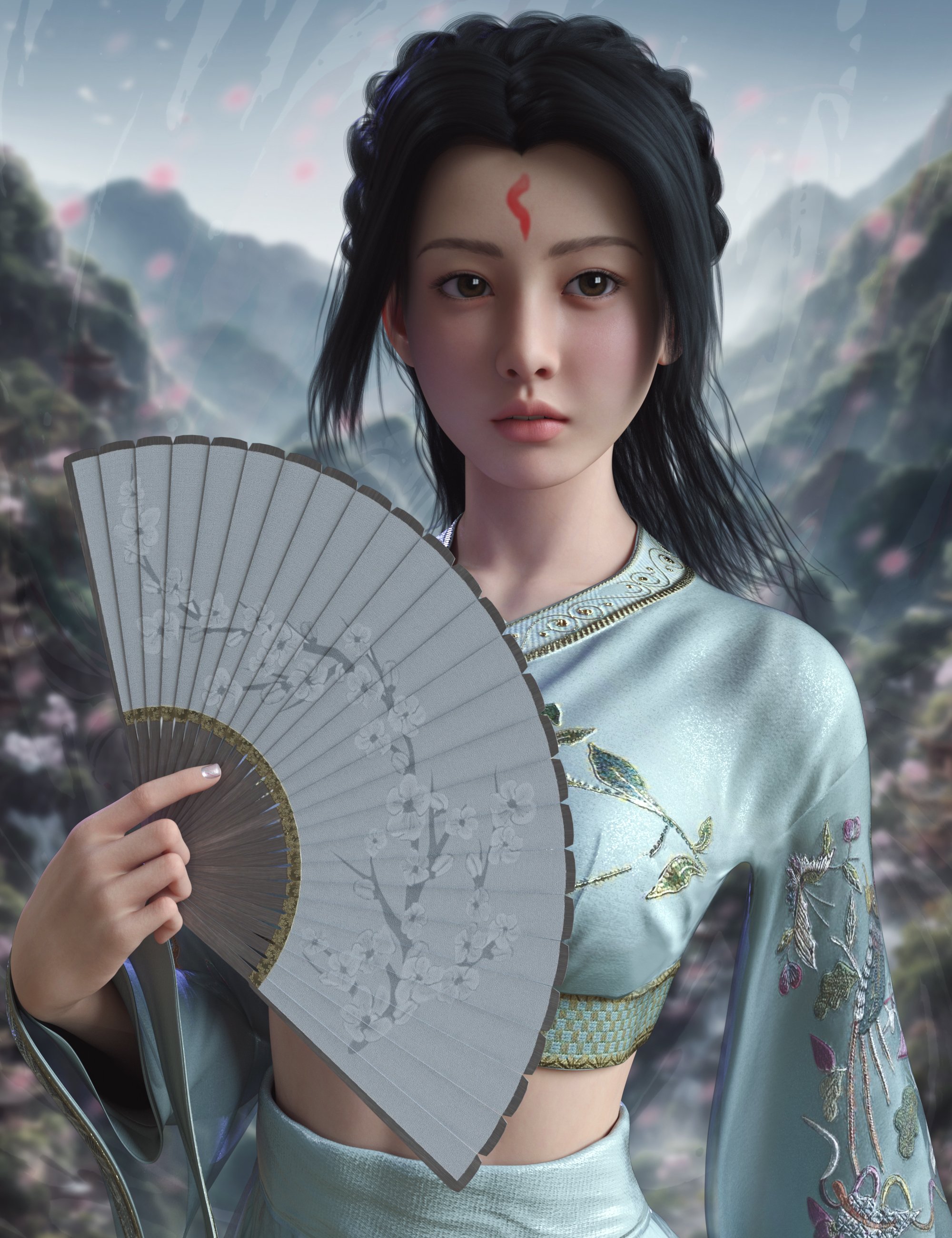 Vo Xiao Mei Character and Hair for Genesis 9 by: VOOTW, 3D Models by Daz 3D