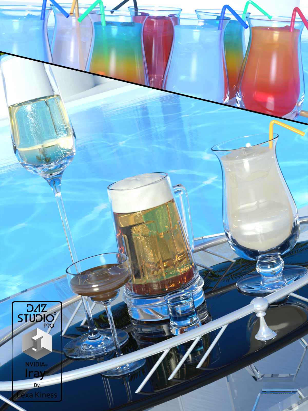 Drinks and Tray Vol. 2 by: Lexa Kiness, 3D Models by Daz 3D