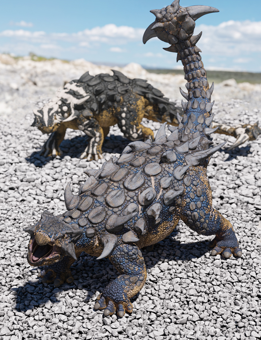 HH Ankylosaurus Texture Add-On by: Herschel Hoffmeyer, 3D Models by Daz 3D