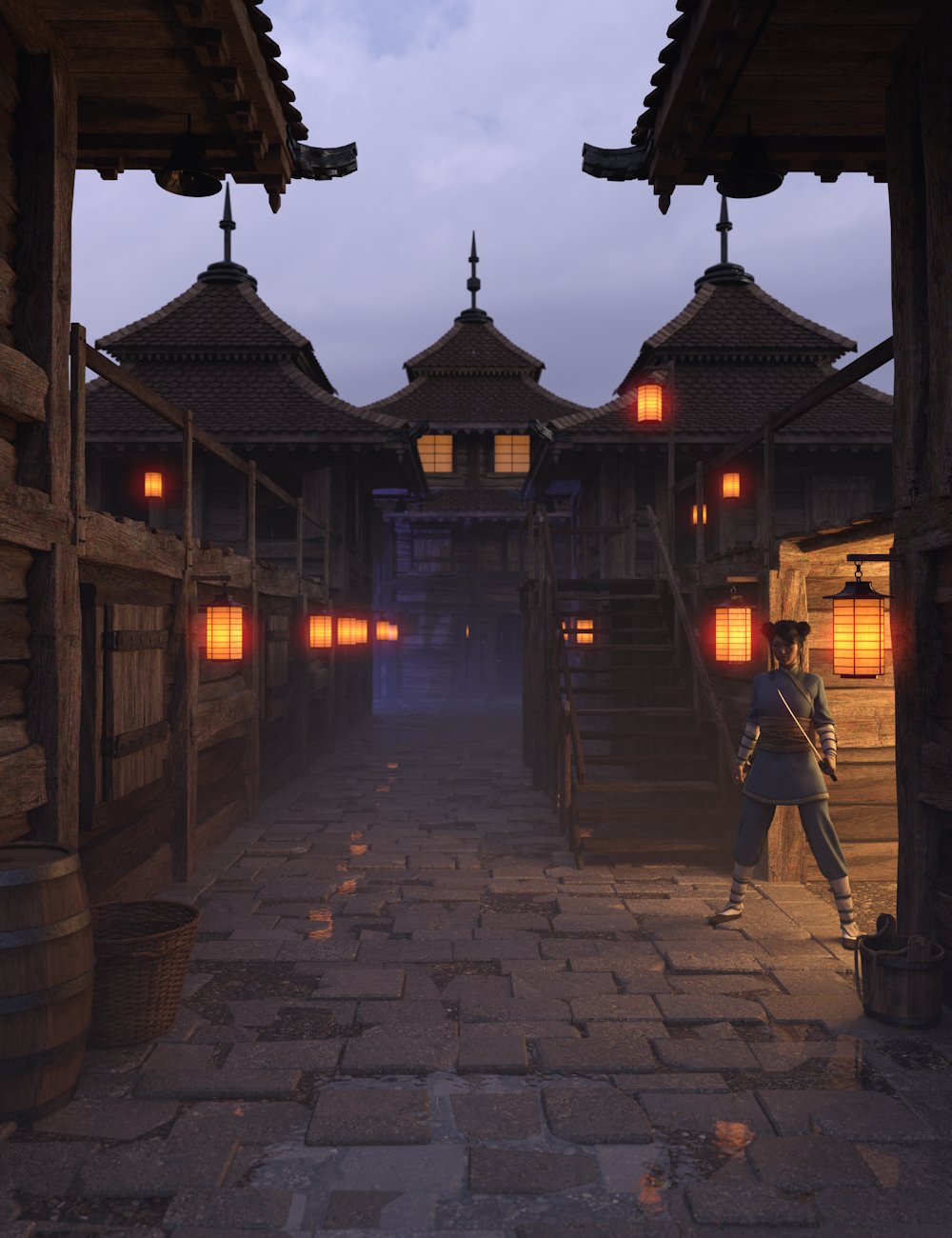 Feudal Japanese Houses 1 by: Enterables, 3D Models by Daz 3D