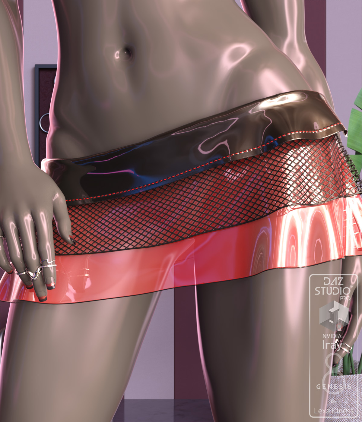 dForce Mini Hip Skirt for Genesis 8 Female by: Lexa Kiness, 3D Models by Daz 3D
