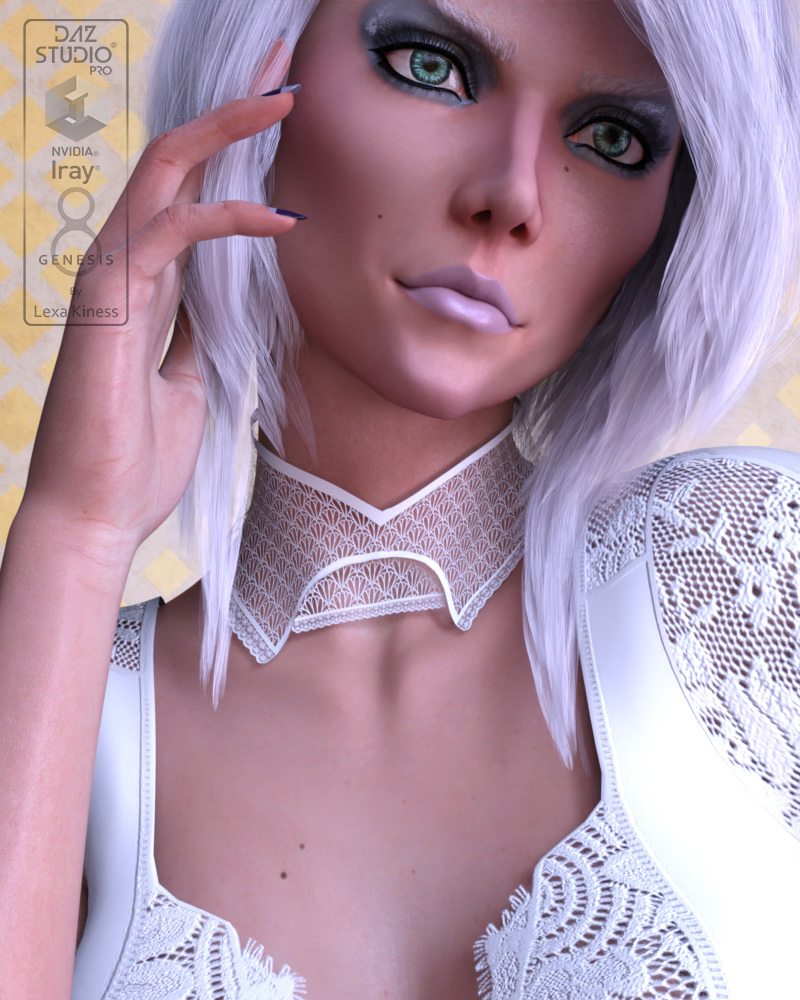 Lace Chokers for Genesis 8 and 8.1 Female by: Lexa Kiness, 3D Models by Daz 3D